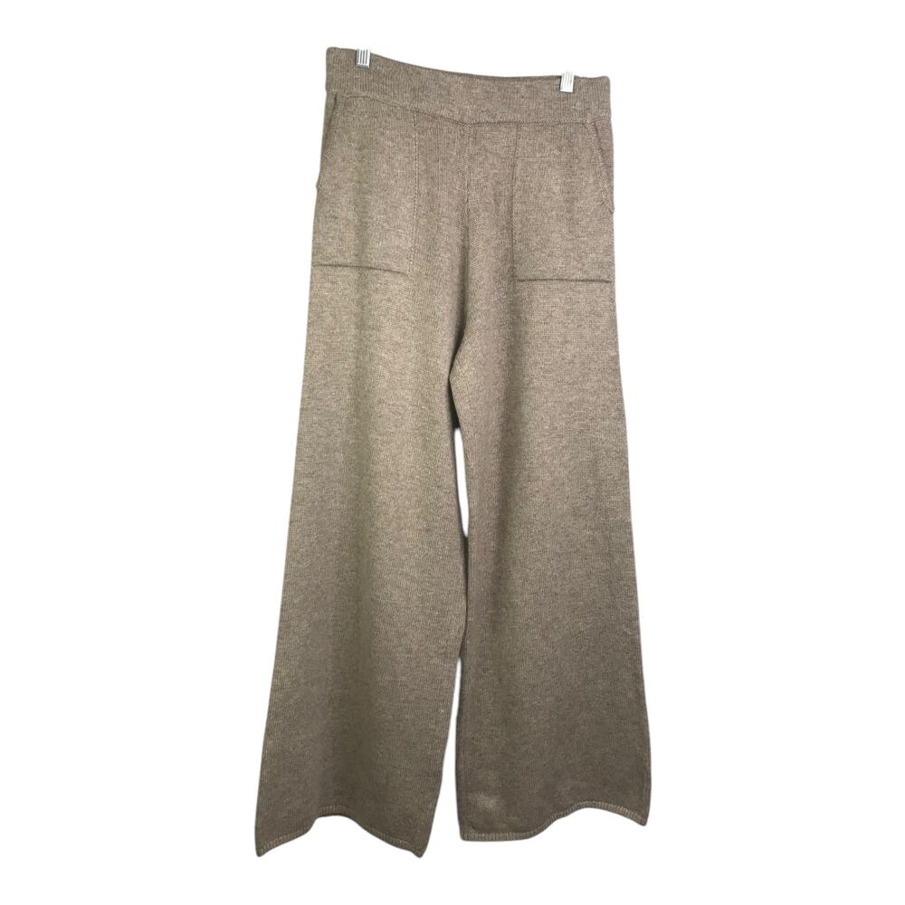 The Drop Cynthia Wide Leg Sweater Pants Women's Sz L‎ Beige Pockets Cozy